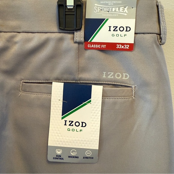 Izod Golf Pants Grey NWT Size 33x32 - Picture 3 of 4